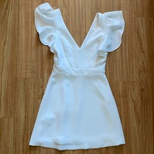 White ruffle sleeve BCBG Generation dress